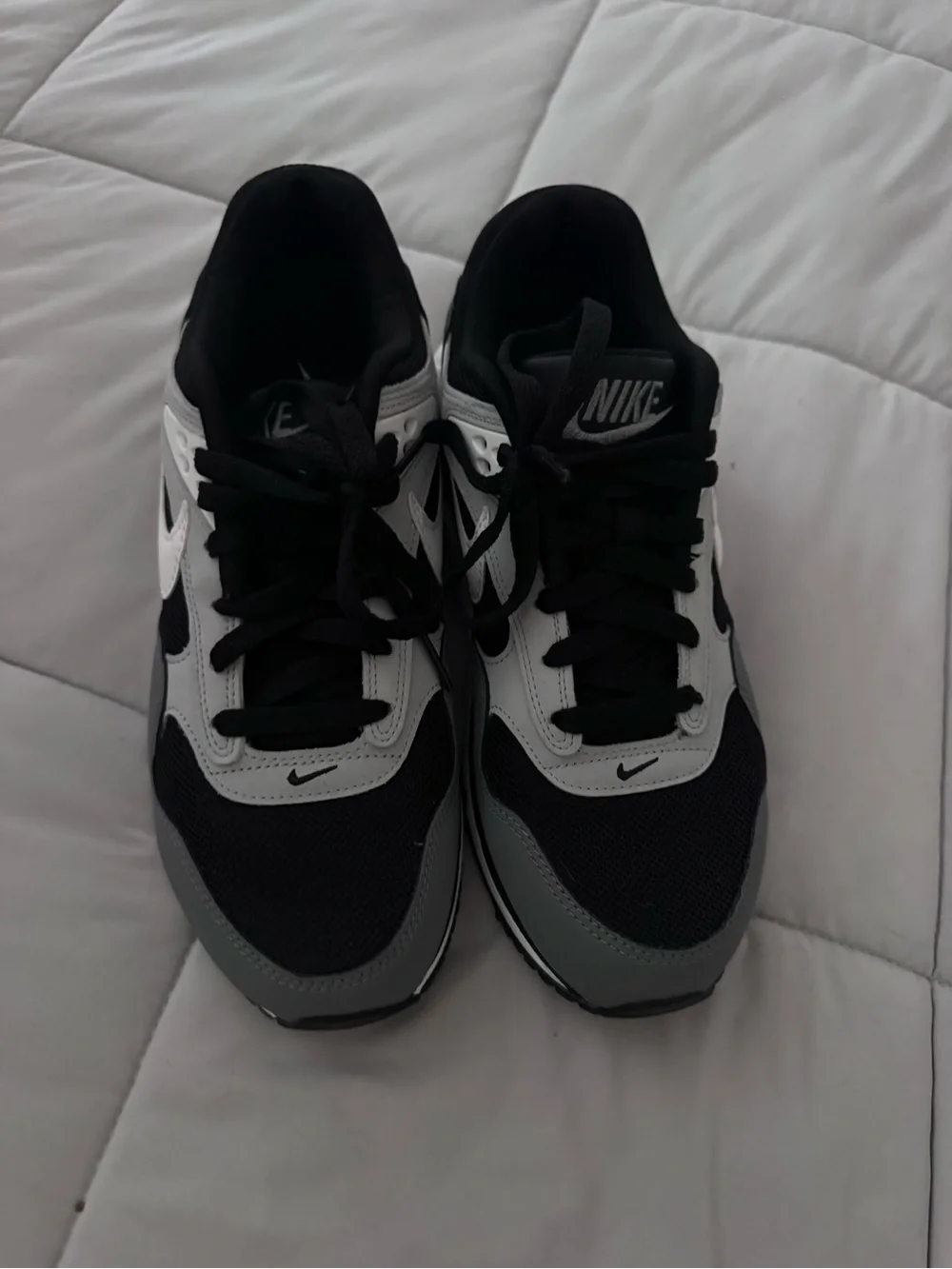 Nike Kids' Black, Gray & White Air-Cushioned Sneakers